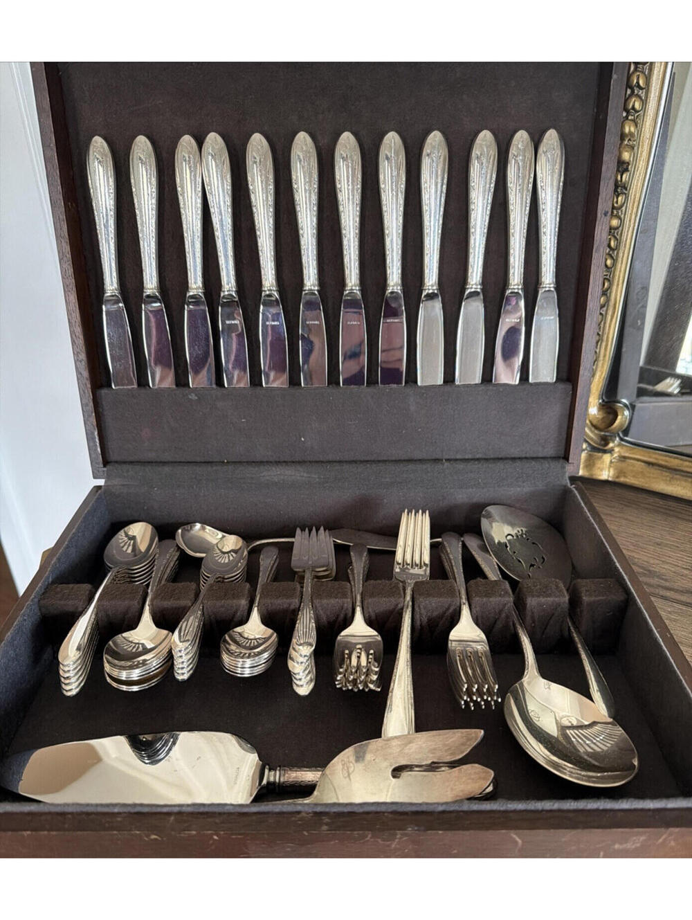 Gorham Invitation Silverplate Flatware Set – 65 Pieces w/ Chest